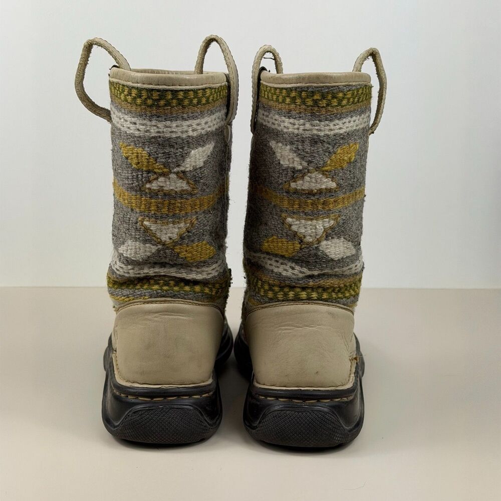 Vintage Born Leather Wool Kilim Tapestry Boots Womens 7 38 Southwestern Boho - Picture 6 of 13